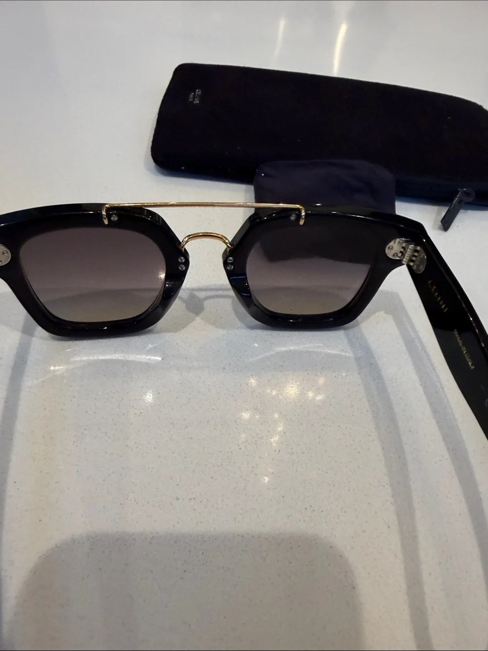 Celine Black & Gold Square CL40024U Sunglasses